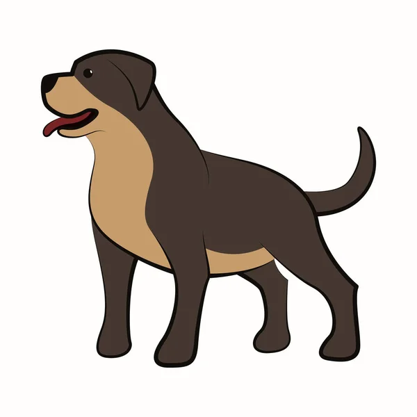 Lindo Icono Ilustración Vectores Dibujos Animados Perro Grande Estilo Plano — Vector de stock