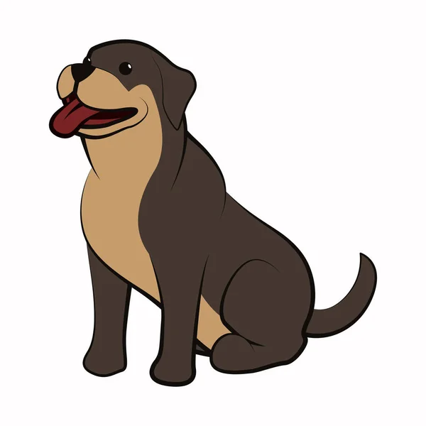 Симпатичная Икона Векторной Иллюстрации Мультфильма Большой Собаки Плоский Стиль — стоковый вектор