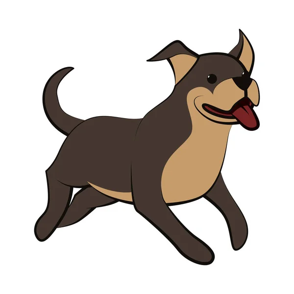 Χαριτωμένο Cartoon Vector Εικονογράφηση Εικονίδιο Ενός Μεγάλου Σκύλου Είναι Επίπεδο — Διανυσματικό Αρχείο