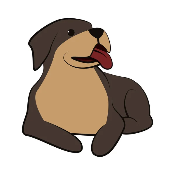 Lindo Icono Ilustración Vectores Dibujos Animados Perro Grande Estilo Plano — Vector de stock