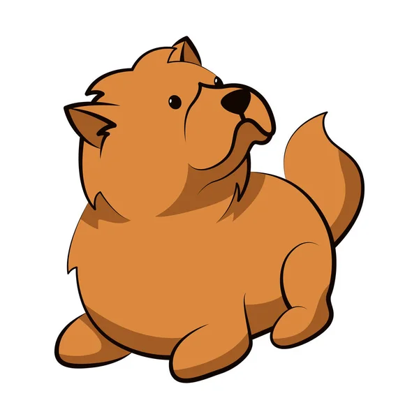 Chow Chow Cão Bonito Desenho Animado Design Plano —  Vetores de Stock