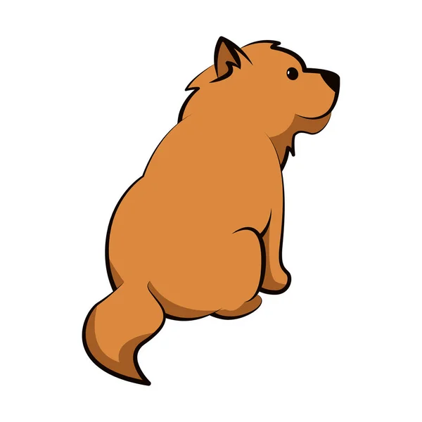 Chow Chow Perro Lindo Dibujos Animados Diseño Plano — Vector de stock