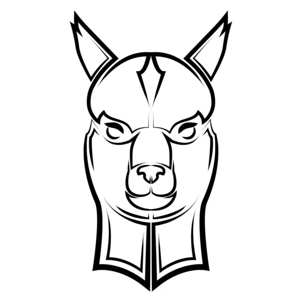 黑白相间的羊头艺术 用于符号 吉祥物 T恤衫设计 标志或任何图案 — 图库矢量图片
