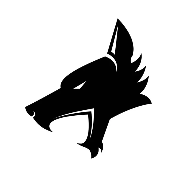 Une Icône Tête Loup Noir — Image vectorielle