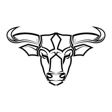Bull 'un Çizgi Vektörü Illustration ön görüntüsü. Boğa burcunun işaretleri..