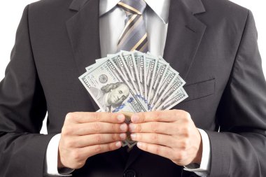 İşadamı gösteren dolar
