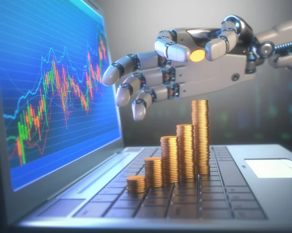 Robot Trading System On The Stock Market — Stock Photo, Image