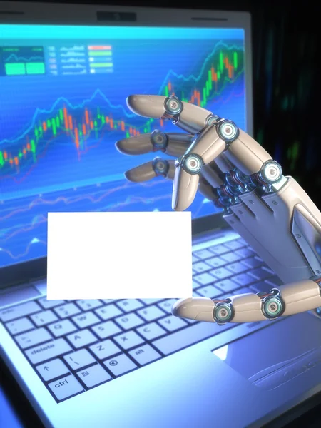 Robot Trading System / Kartu Bisnis — Stok Foto