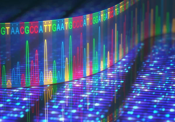 Teste de DNA Sanger Sequenciamento — Fotografia de Stock