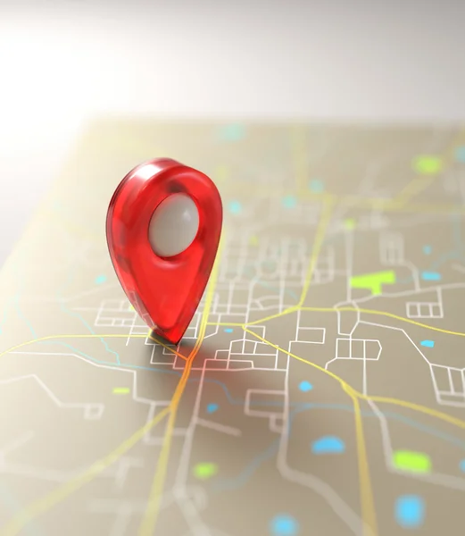 GPS Mark Road Map — Stock Photo, Image