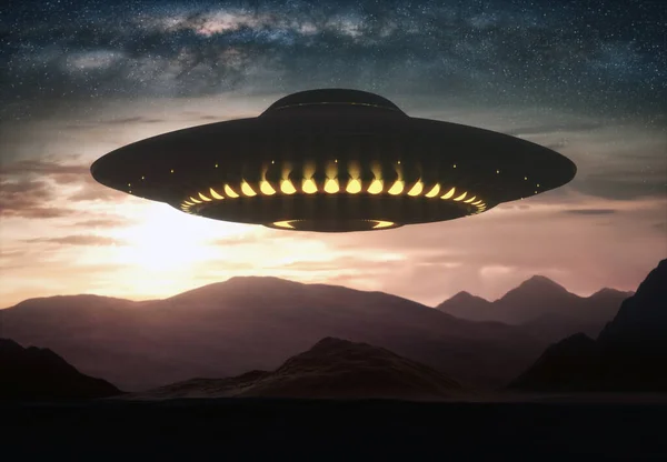 Bliskie Spotkania Trzeciego Rodzaju Niezidentyfikowane Obiekty Kosmosu Kontakt Pozaziemskimi Ufo — Zdjęcie stockowe