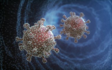 3D illustration, concept image of the structure of a virus. clipart