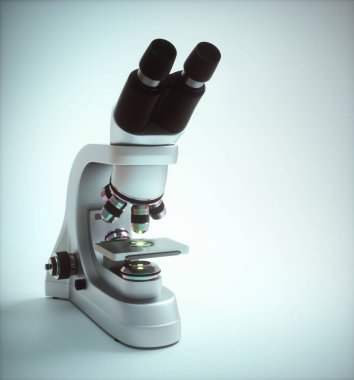 Optik elektron mikroskobu. Kırpma yolu ile laboratuvar aracı dahil.