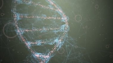 Biyoteknoloji ve moleküler genetik mühendisliği. Bilim ve moleküler teknolojinin 3 boyutlu çizimi.