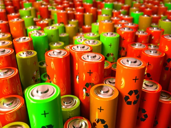 Illustration Konzeptbild Batterierecycling Erneuerbare Energien — Stockfoto