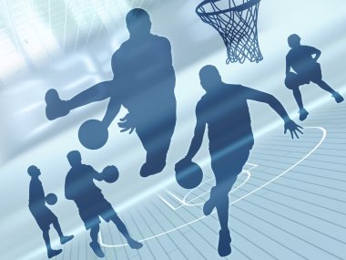 Bir basketbol oyuncusunun silueti