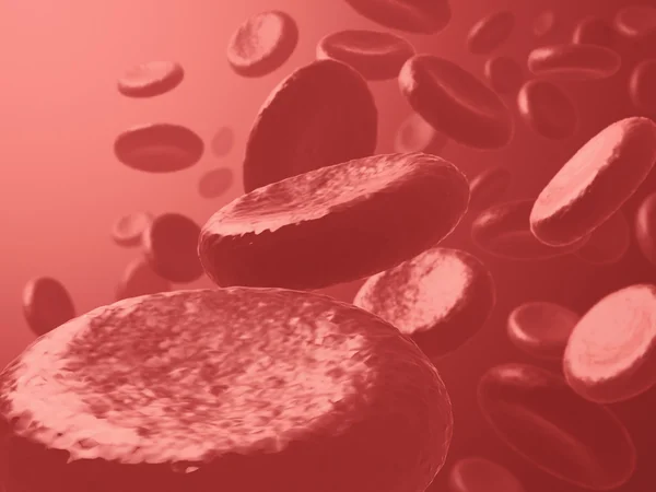 Krevní buňky v mikroskopu — Stock fotografie