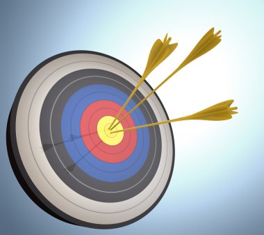The arrows hits the target clipart