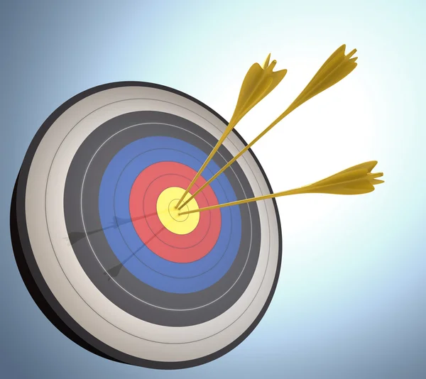 Archery Target with Bull's Eye Arrow and Paper Airplanes Illustration
