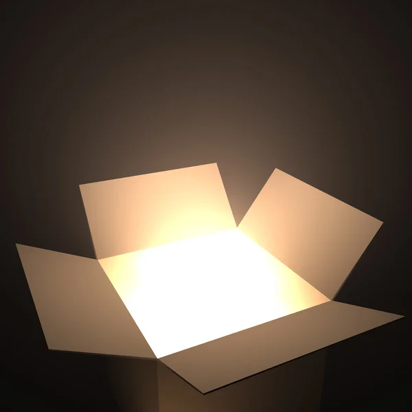 Open box with light inside