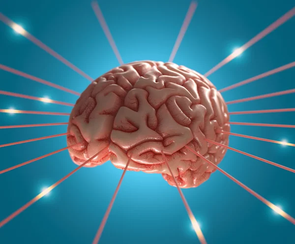 Человеческий мозг посылает энергию — стоковое фото