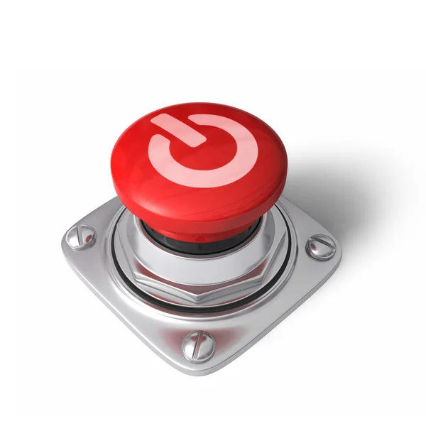 Botón de encendido sobre blanco — Foto de Stock