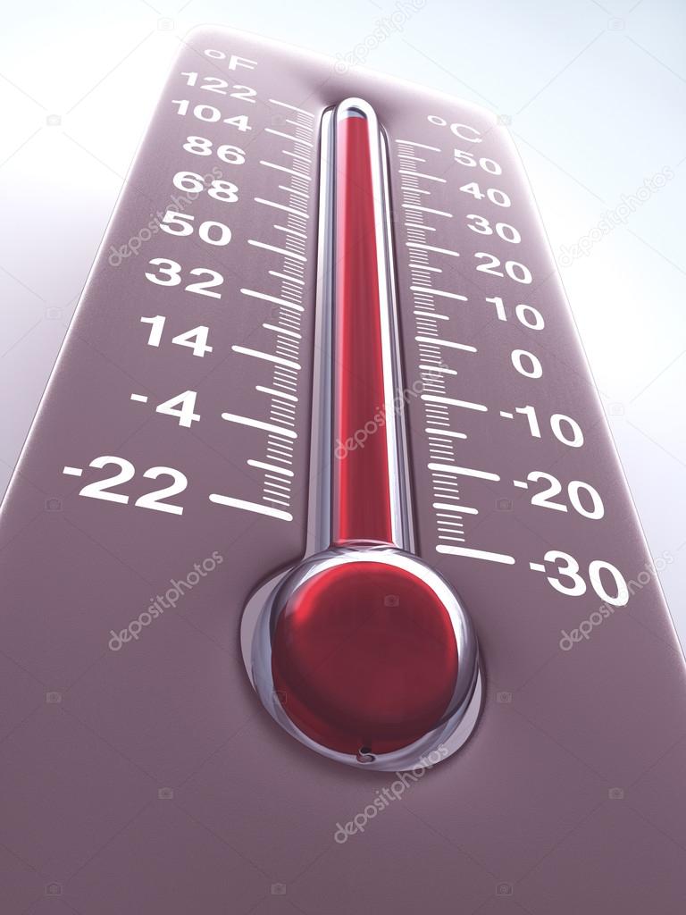 Thermometer turning red