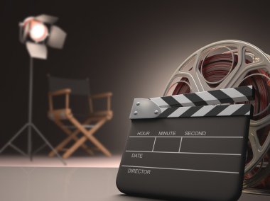 Clapboard concept of cinema. clipart