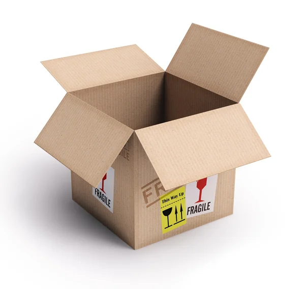 Open fragile package — Stock Photo, Image