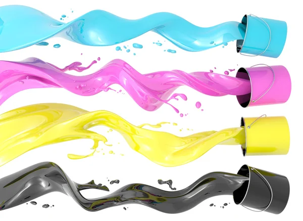 Trois couleurs sous forme de liquide — Photo