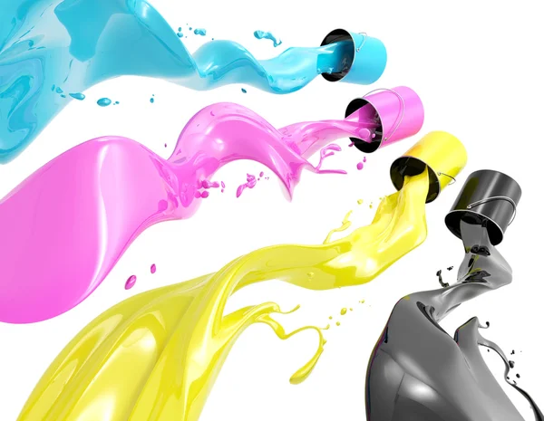 Drie kleuren in de vorm van vloeistof — Stockfoto