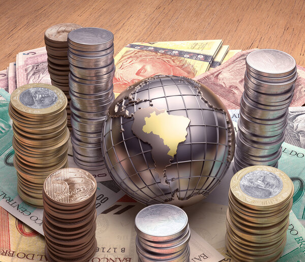 Золотой глобус с акцентом на Бразилию
