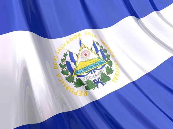 Glanzende vlag van El Salvador. — Stockfoto