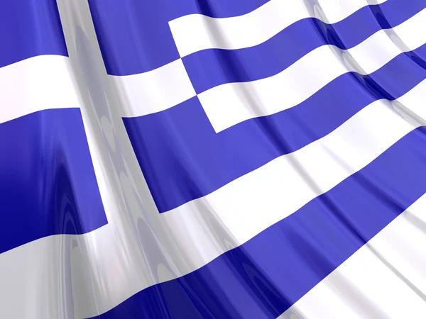 Glanzende vlag van Griekenland. — Stockfoto