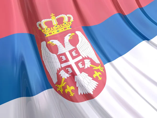 Глянсовий прапор Сербії. — стокове фото