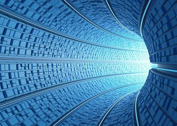 Uvnitř futuristickém tunelu — Stock fotografie