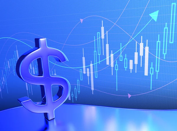 Candlestick Dollar Chart — Stock Photo, Image