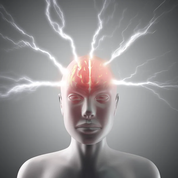 Lightning in the head and brain — Stock Photo, Image