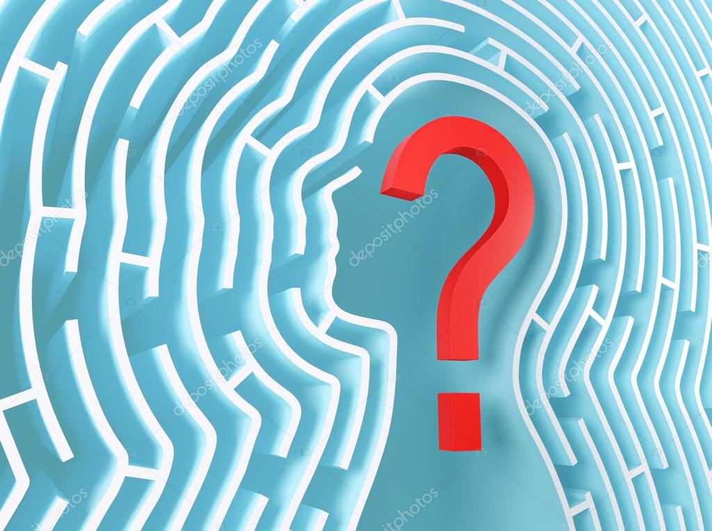 Question mark inside a maze