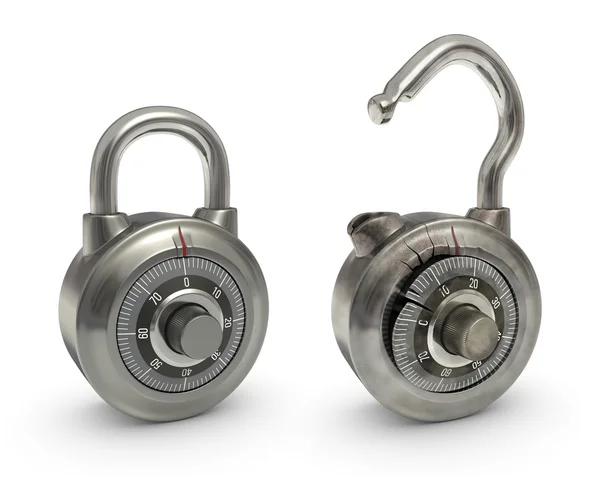 New and Broken padlocks — Stock Photo, Image