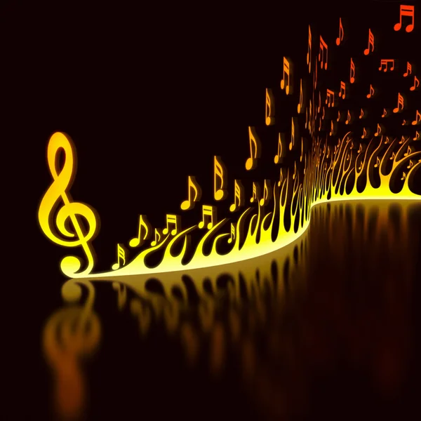 Flame of musical notes — Stock Photo, Image