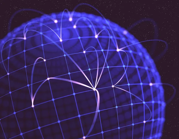 Netzwerkverbindungen formten Globus — Stockfoto