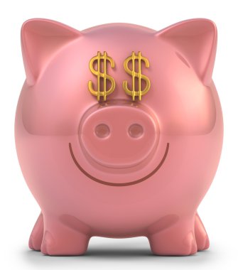 Dolar işaretli domuz kumbarası