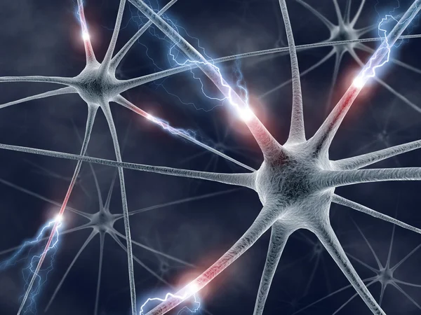 Neuron generating electrical pulses. — Stock Photo, Image