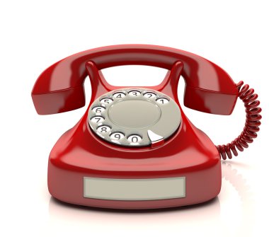 Red phone with empty label clipart