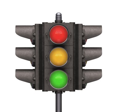 Beyaz üzerinde trafik ışıkları