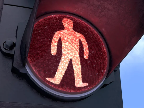 Luz roja peatonal — Foto de Stock