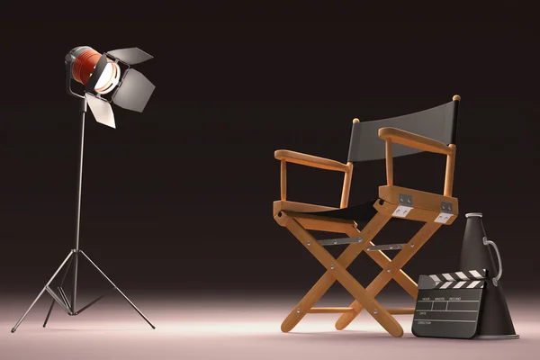 Lighting The Director chair — Stock Photo, Image