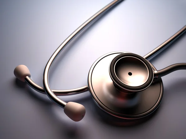 Stethoscope on a metal table — Stock Photo, Image