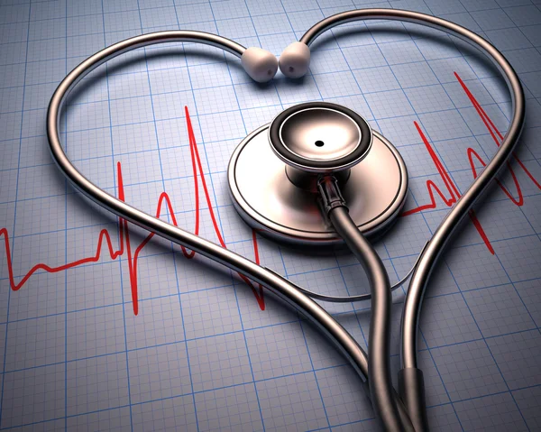 Stetoskop hjärta form — Stockfoto